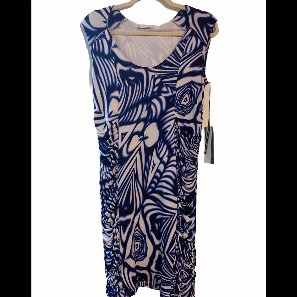 COMPAGNIA ITALIANA BLUE AND WHITE DRESS
